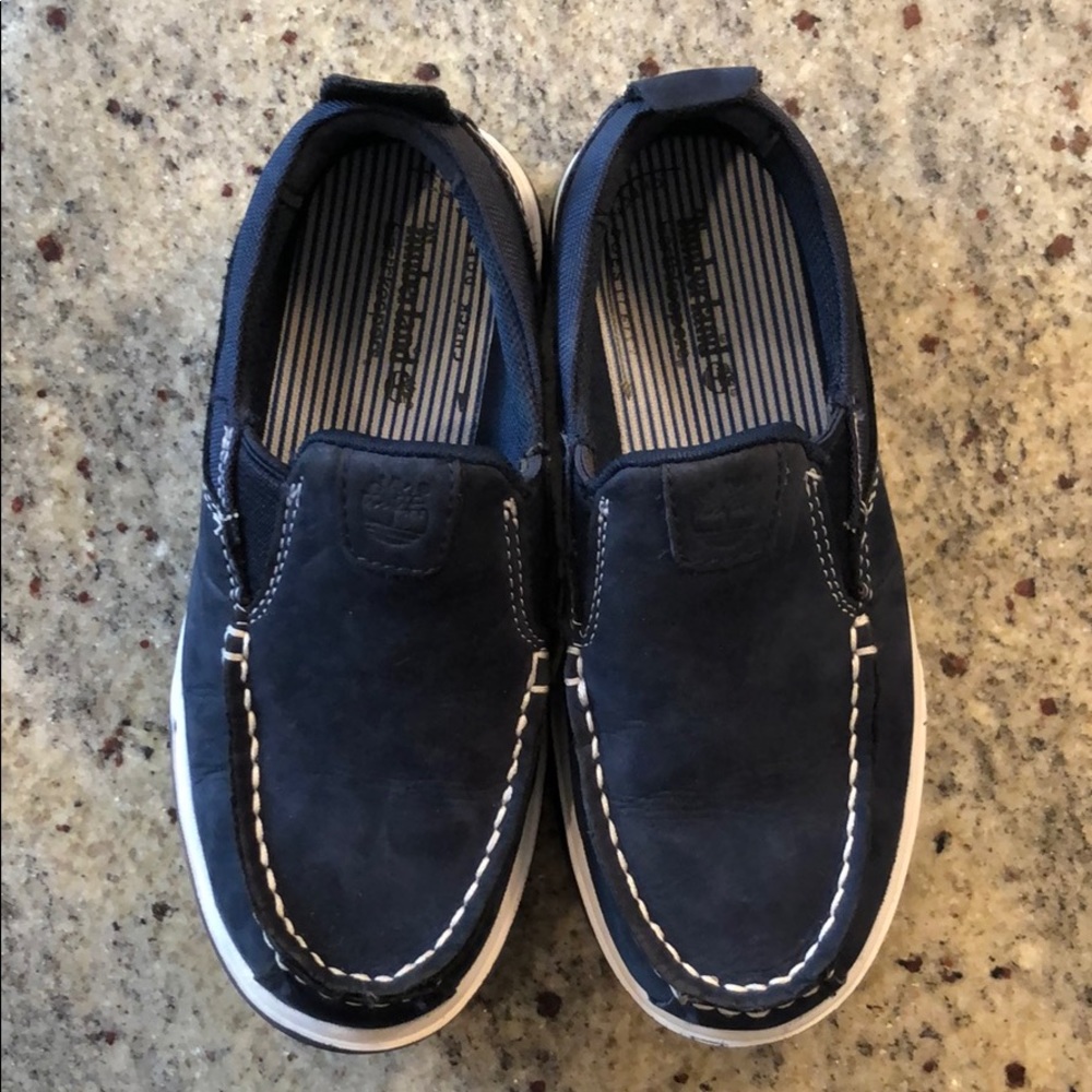 Boys Timberland Blue Suede Slip-ons Size 13